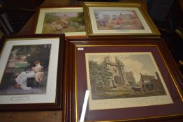 Four Framed Prints Depicting Countryside Scenes