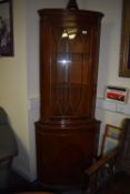 Mahogany Corner Display Cabinet with Glazed Door