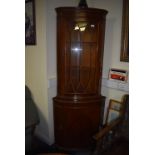 Mahogany Corner Display Cabinet with Glazed Door