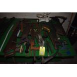 Assorted Tools; Saws, Drills, Blades, Horseshoes, etc.