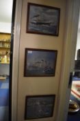Three Framed Prints of Boats