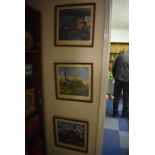 Three Framed Prints; Two Trains and One Steam Engine