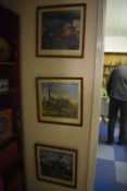 Three Framed Prints; Two Trains and One Steam Engine