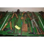 Assorted Tools; Crowbars, Files, Garden Shears, etc.
