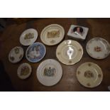 Ten Pieces of Royalty Commemorative Ware; Queen Elizabeth Trinket Box, Charles & Dianna Plate,
