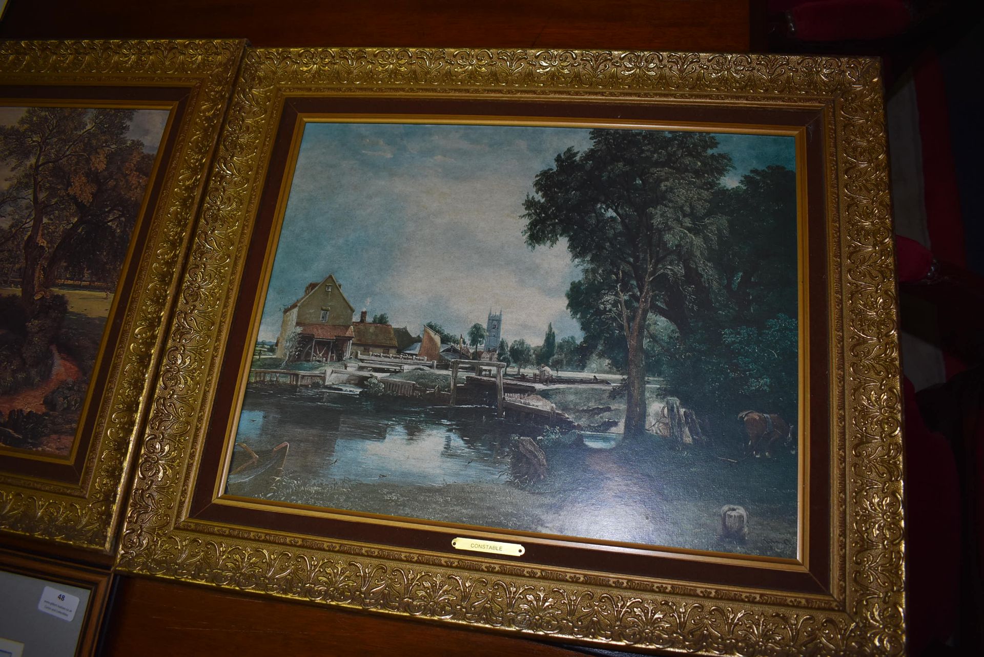 Two Gilt Framed Constable Prints, and Framed Print by Geoff Woolston - The Horse Wash Hull 1949 - Image 4 of 4