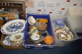 Three Boxes of Pottery and Glassware