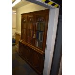 Wall Unit with Three Glazed Doors over Three Door Cabinet