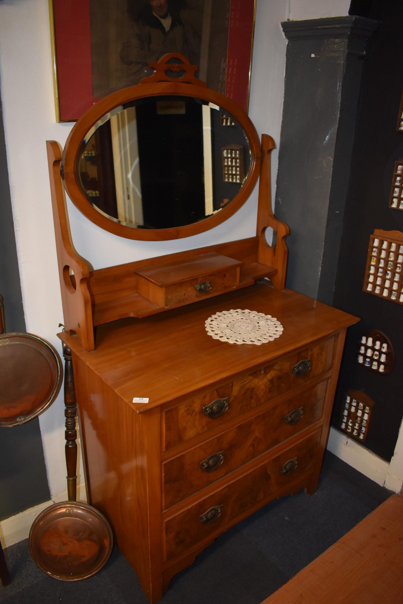 Three Drawer Dresser with Mirror