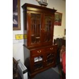 Mahogany Wall Unit with Glazed Doors