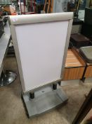 * external poster stand on wheeled base