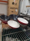 * selection on black/white/red statement bowls with high back/low fronts