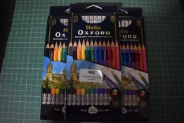 *Three Sets of Twelve Helix Oxford Erasable Colouring Pencils