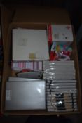 *Box of Notepads, Envelopes, Staplers, etc.