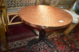 Beaten Copper Retro Circular Coffee Table