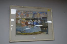 Original Watercolour Harbour Scene, Whitby