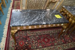 Decorative Gilded Marble Topped Coffee Table