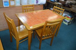Tile Top Kitchen Table and Four Chairs