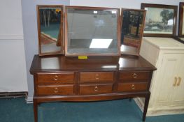 Stag Dressing Table with Triple Mirror