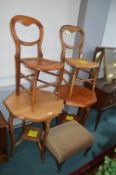 Two Octagonal Occasional Tables, Footstool, and Tw