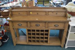 *Wood Effect Dresser Unit with Drawers and Wine Rack