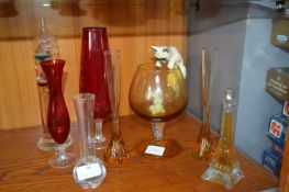 Cat & Mouse Brandy Glass, Glass Vases, etc.