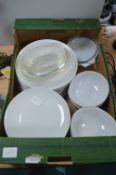 White Pottery Tableware, Glassware, etc.