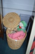 Laundry basket Containing Soft Toys and Bedding