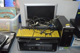 Epson Printer, HP Computer, Monitor, Keyboard, etc