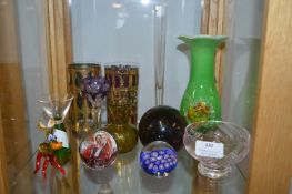 Decorative Glassware, Vases, Paperweights, etc.