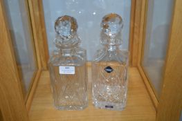 Two Cut Lead Crystal Decanters