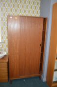 1960's Teak Wardrobe with Sliding Louvered by Aust