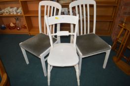 Three White Painted Chairs