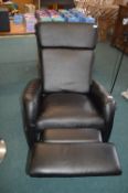 Black Leatherette Reclining Rocking Chair