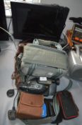Hitachi Camcorder, Vintage Cameras, and a Monitor