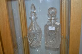 Two Cut Lead Crystal Decanters