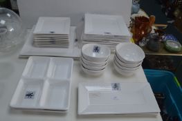 White Oriental Style Plates, Bowls, and Serving Di