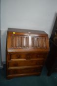 1930's Oak Linenfold Bureau