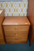 1960's Three Drawer Bedside Cabinet in Teak