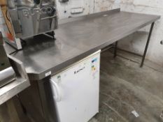 * S/S prep bench with upstand to rear - space for undercounter appliences