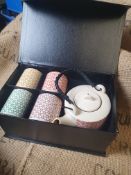 * boxed tea pot and cup gift set (used)