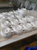 * 17 x white teapots