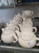 * 11 x white tea pots