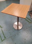 * 4 x square table with S/S pedestal base