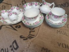 * Bishop England tea set - cups/saucers/small plates/sugar bowl/milk jug