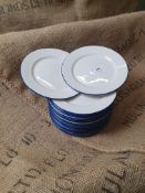 * approx 20 x white side plates with blue rim