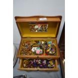 Jewellery Box and Contents of Costume Jewellery