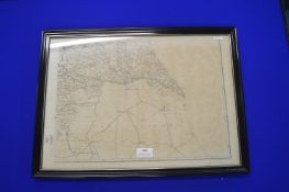Framed Original Map of East Yorkshire
