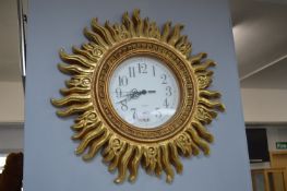 Gilt Sunburst Clock