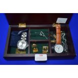 Wooden Jewellery Boxes Containing Wristwatches, Cu